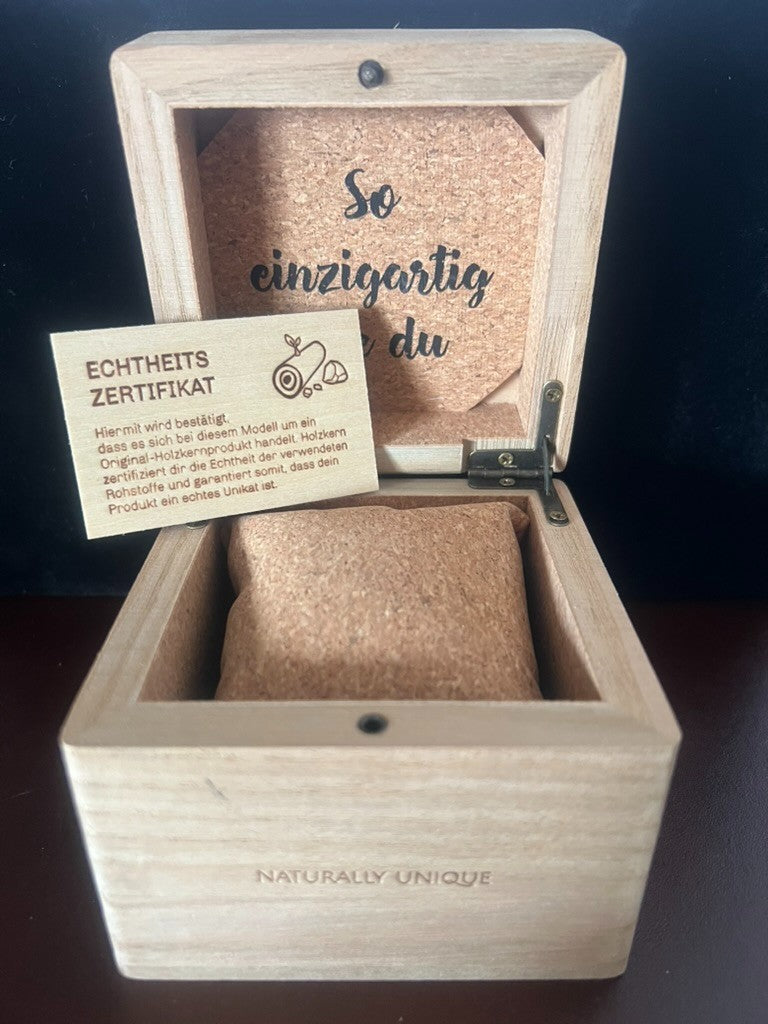 HOLZKERN Box Uhrenschachtel Aus Echtem Holz Mit Kissen Und Garantie
