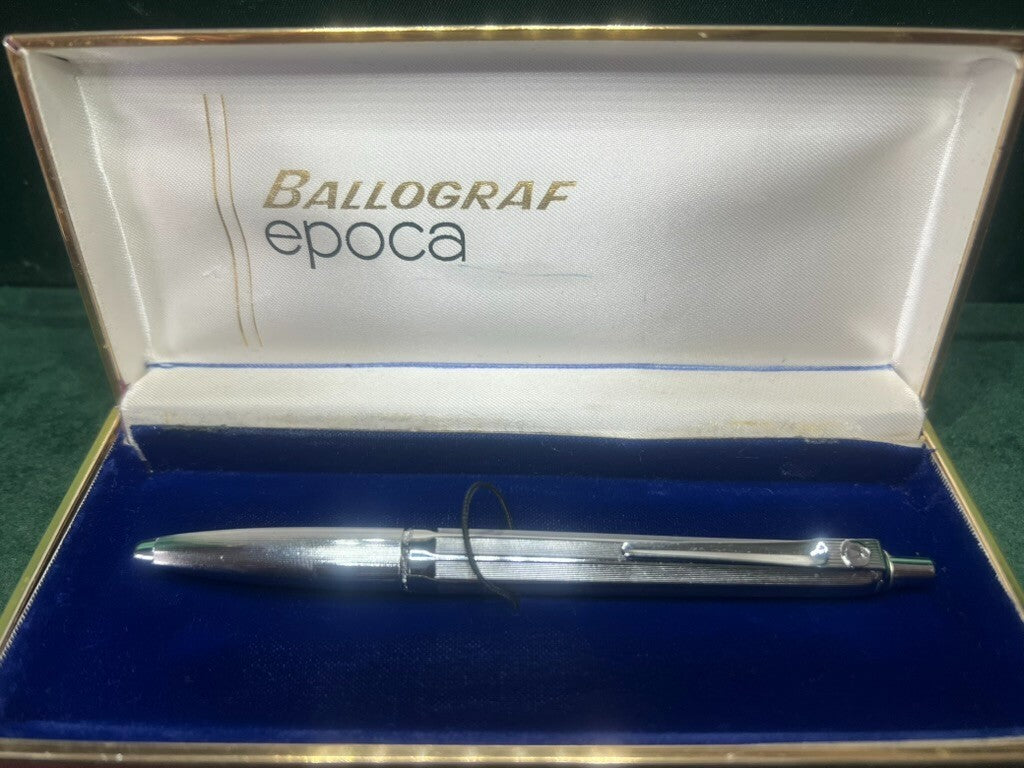 🔴 BALLOGRAF EPOCA Kugelschreiber aus Chrom mit Druckknopf 10 