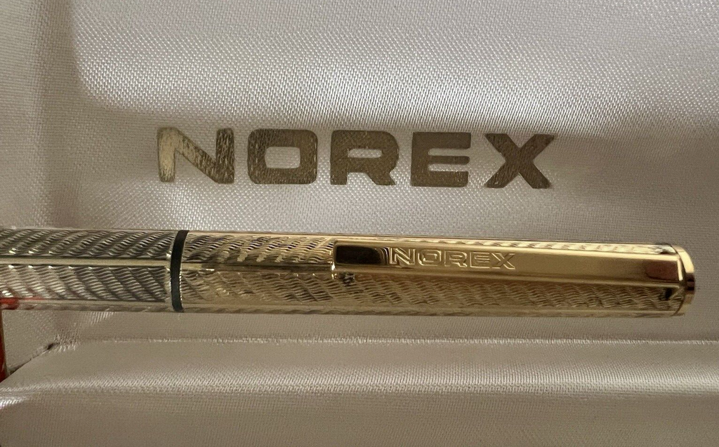 Norex Stylo-Plume Stylo à Plume Argent Massif 925 Ciselé Stylo Plume Or 14 KT