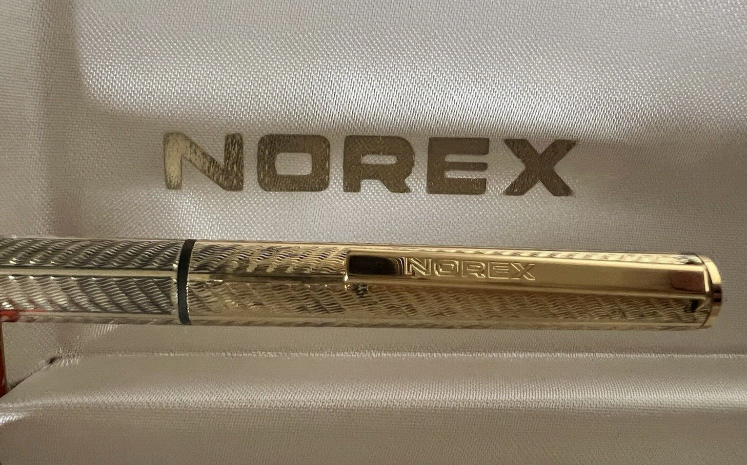 Norex Stylo-Plume Stylo à Plume Argent Massif 925 Ciselé Stylo Plume Or 14 KT