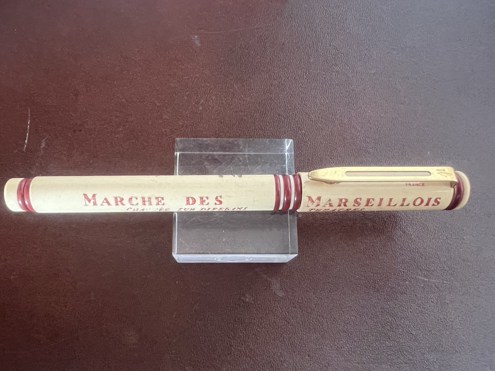🔴 WATERMAN penna stilografica Marseillois theatres pennino F vintage