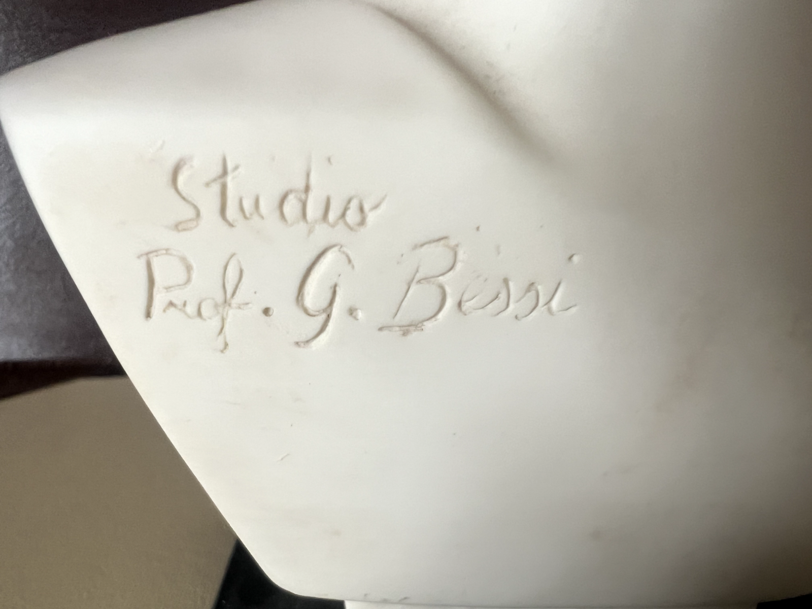 David Statue Sculpture Base Marbre Signé Bessi Bibliothèque Buste L 10 H 22 CM