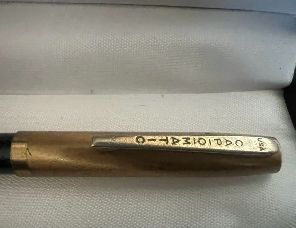 🔴 CAP O MATIC penna sfera a scatto cappuccio laminato americana BNA vintage