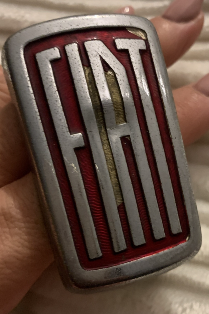 Armes Fiat Mickey Voiture Emblème Écrit Calandre Années 50 Original