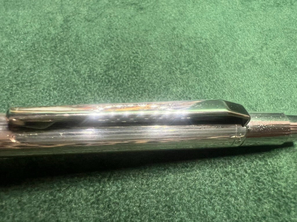 Stylo-Plume Sphère Argent 925 Mécanisme Bouton Snap Écrit Vintage