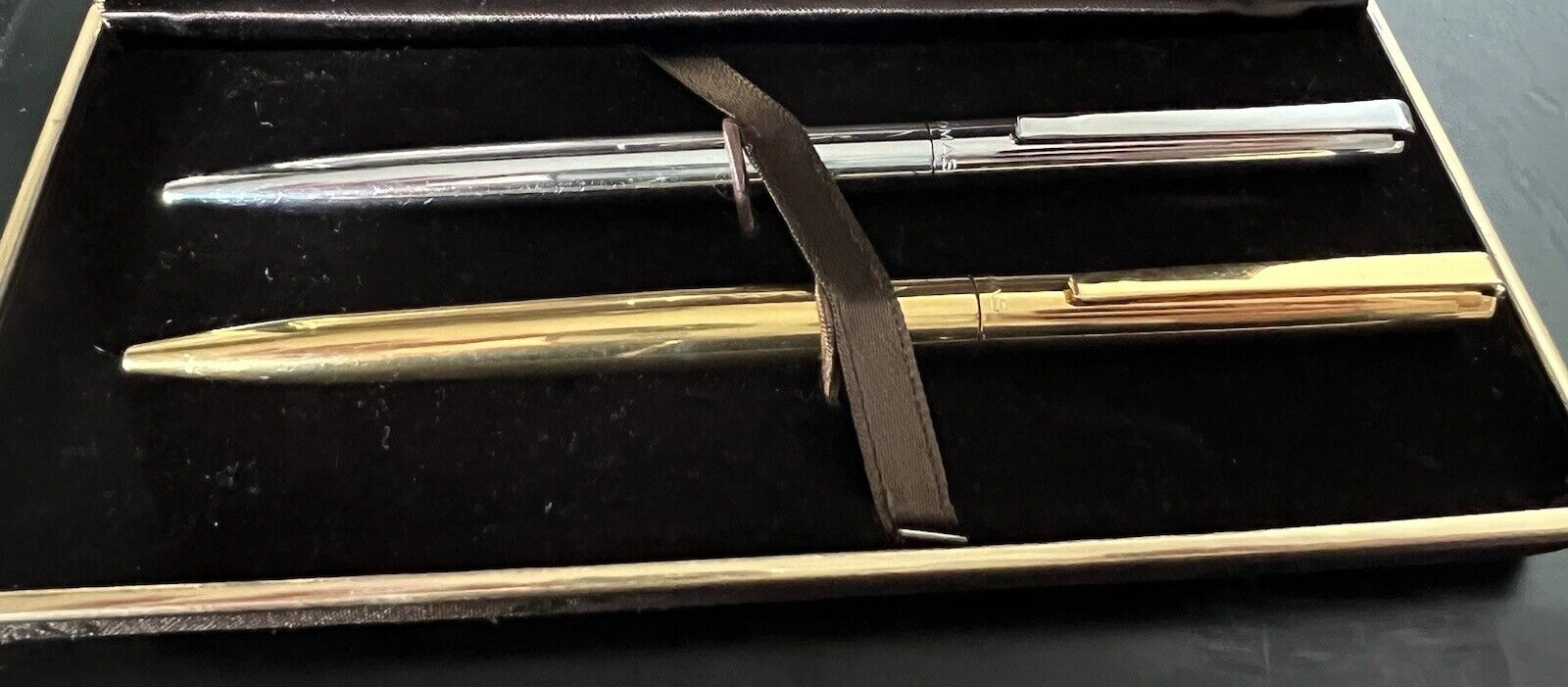 Omas Pen Sphere Chrome + Pen Gold Metal Scrivono Italian Vintage
