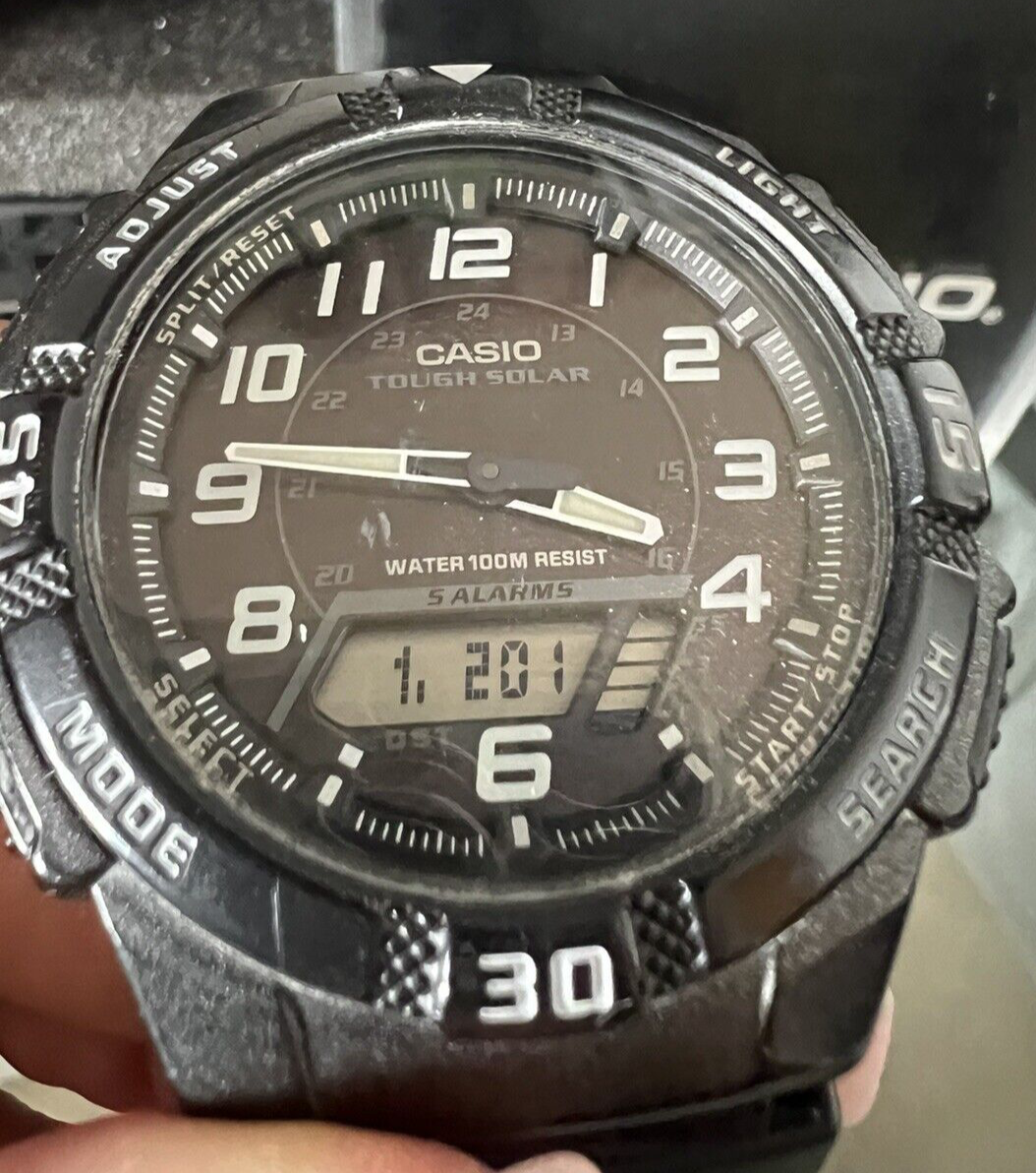 🔴 CASIO orologio uomo AQ5800W 1B quadrante digitale funzionante con box VINTAGE