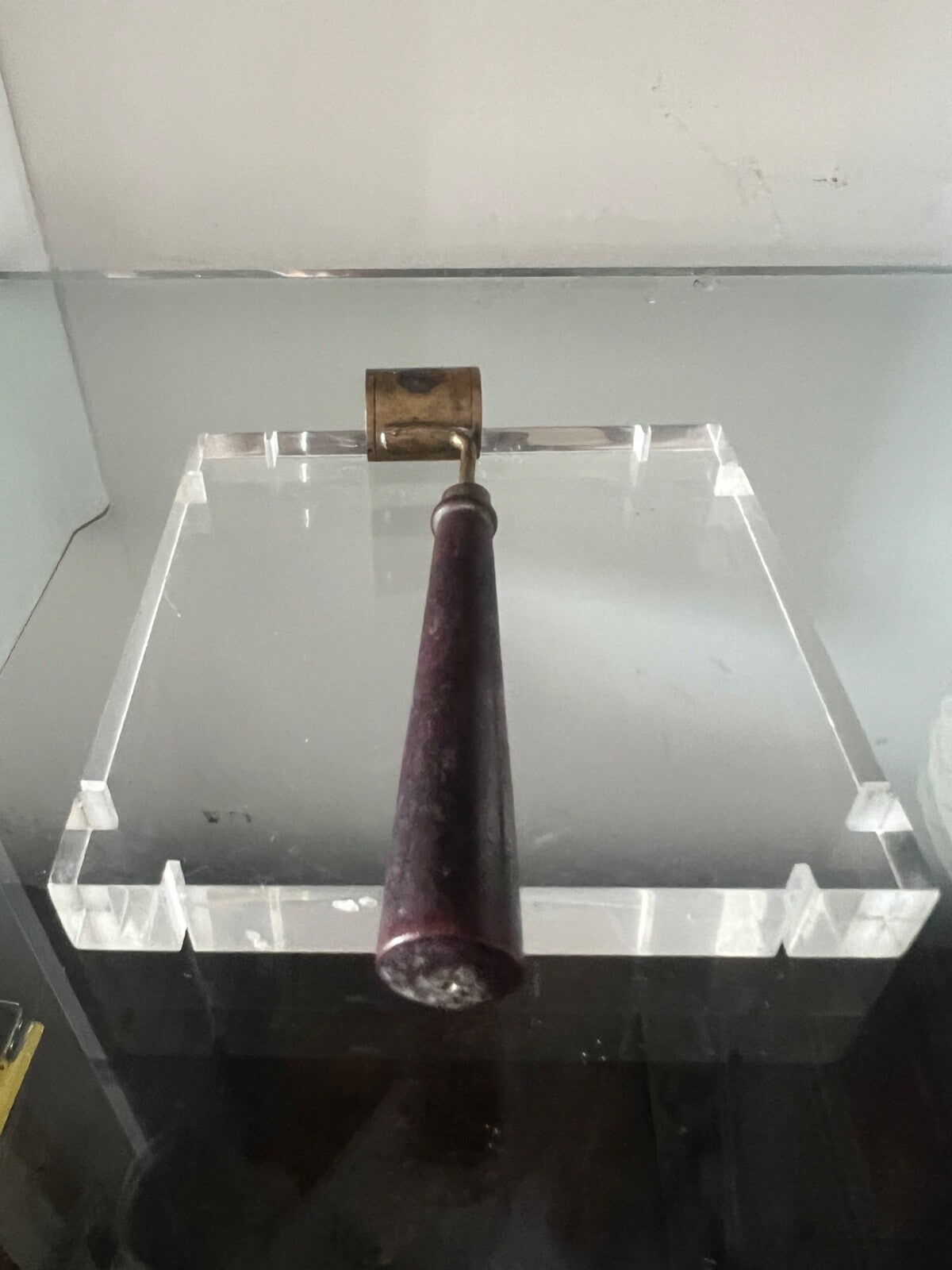 🔴 Misurino PROIETTILE polvere da sparo per vetrina ottone manico legno VINTAGE