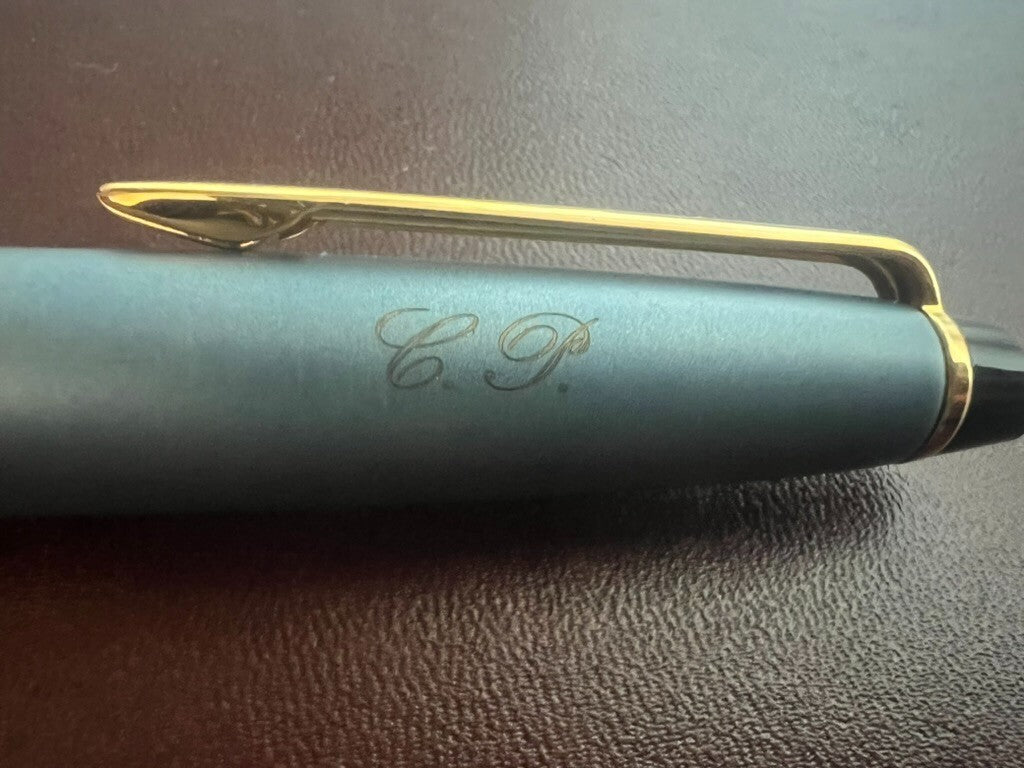 🔴 WATERMAN penna stilografica Emisphere lacca azzurra pennino M e cartucce CP