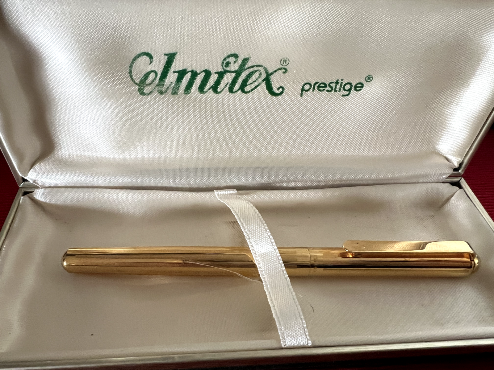 Elmitex Stylo-Plume Sphère By Montegrappa Plaqué Or Avec Boîte Vintage