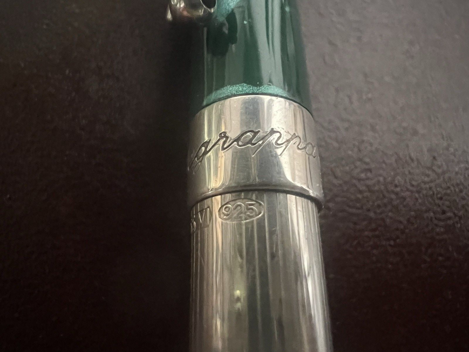 🔴 MONTEGRAPPA matita portamine argento 925 lacca verde mini vintage rara