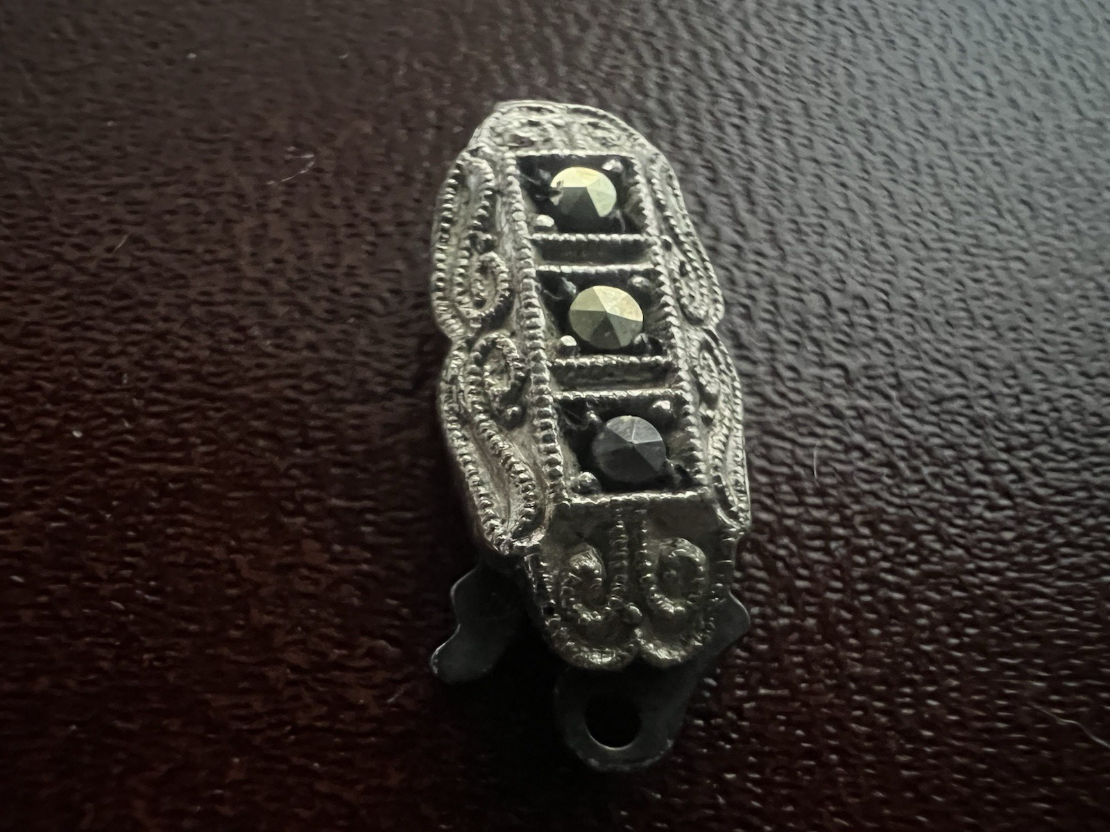 🔴 ARGENTO 925 chiusura collana gancio 1 filo con pietre vintage