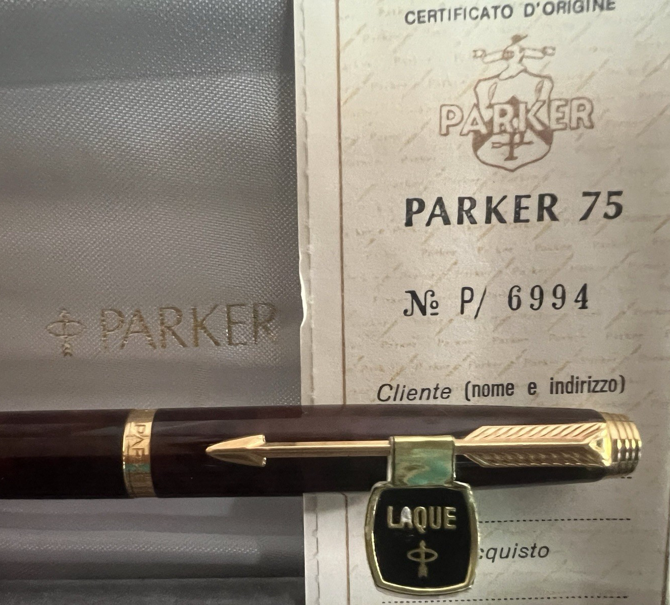 🔴 PARKER penna stilografica 75 lacca Thuja pennino ORO F garanzia nuova