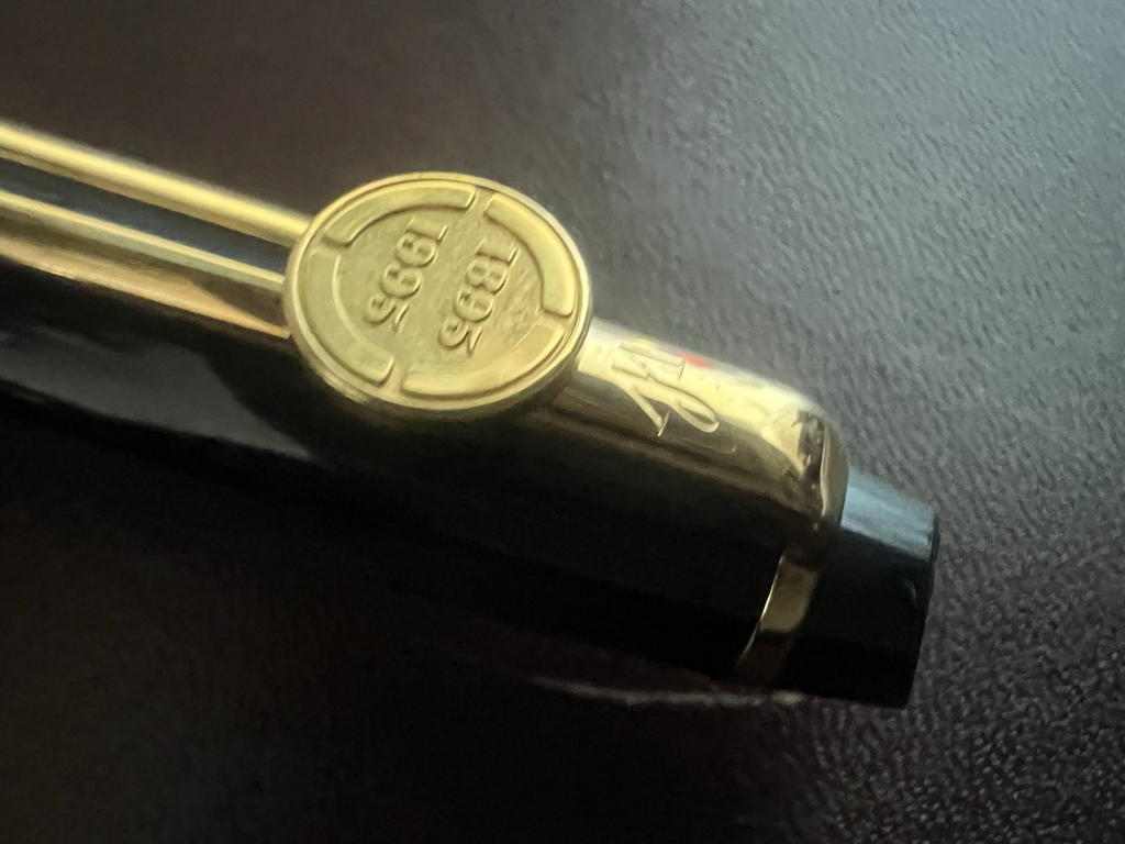 🔴 WATERMAN penna sfera CINEMATOGRAPHE nera bordo incisione pellicola