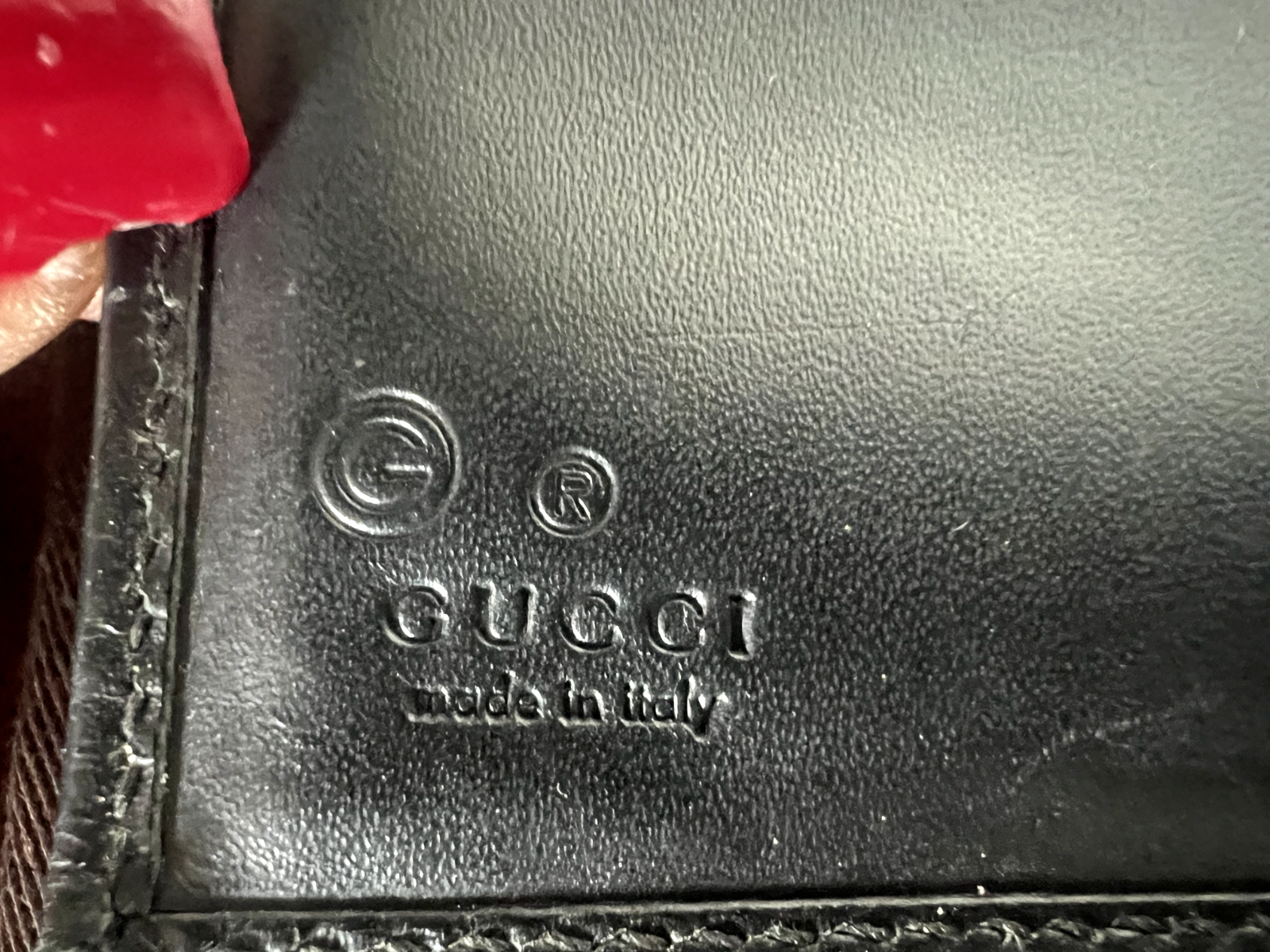 🔴 GUCCI portafoglio donna tessuto pelle nera tasca banconote ORIGINALE vintage