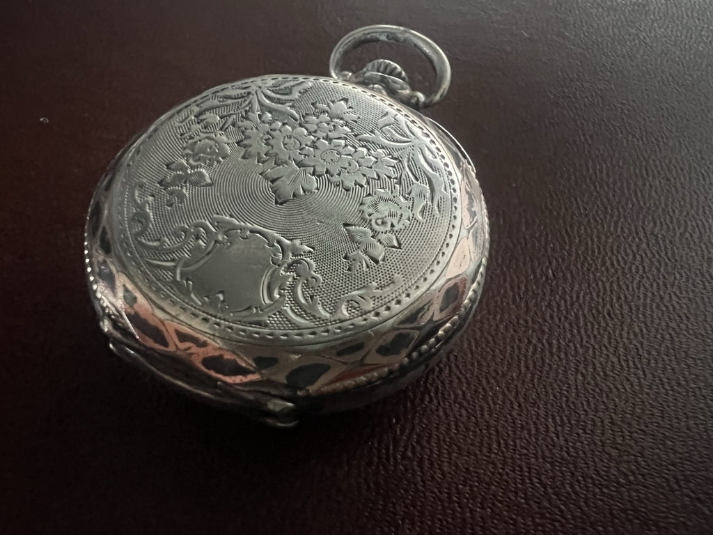 🔴 Orologio tasca ARGENTO 800 donna revisionare parti vintage UNION HOROLOGERE 1