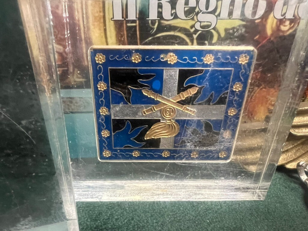 🔴 CREST fermacarte medaglia in plexyglass lotto unico vintage