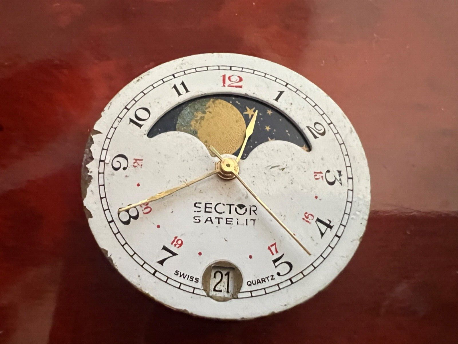 🔴 Movimento SECTOR quadrante orologio SATELIT fasi lunari lancette