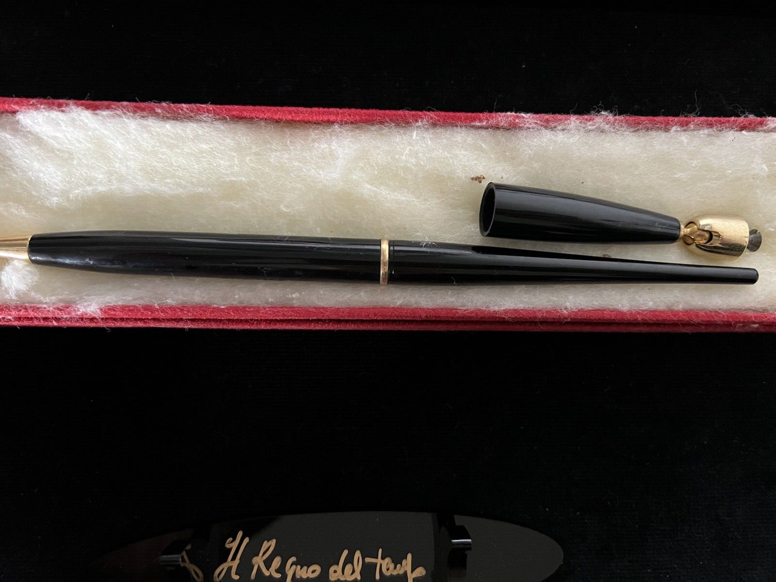 Grand-Mère Stylo-Plume Sphère Porte-Plume Noire Bureau Et Socle Écrit Vintage