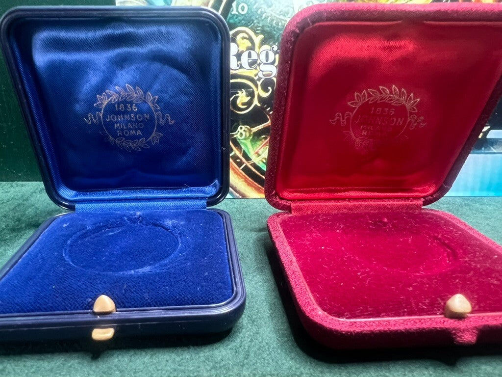 🔴 Scatole JHONSON monete medaglie astucci custodie Italia 90 lotto 10 PEZZI