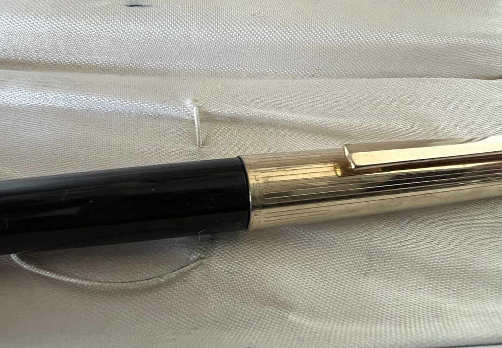 🔴 PELIKAN 30 penna stilografica placcata oro pennino ORO 14k cartuccia scrive