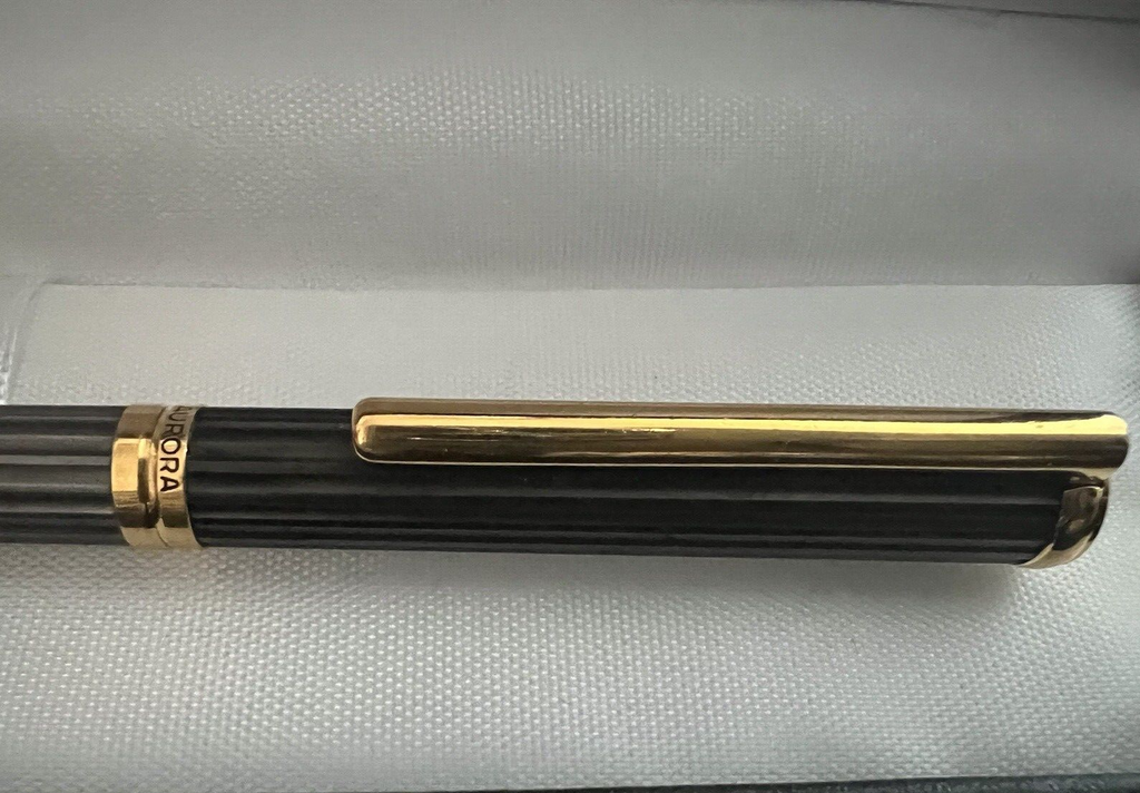 🔴 AURORA penna sfera KONA TITANIO bicolore profili laminati scrive B