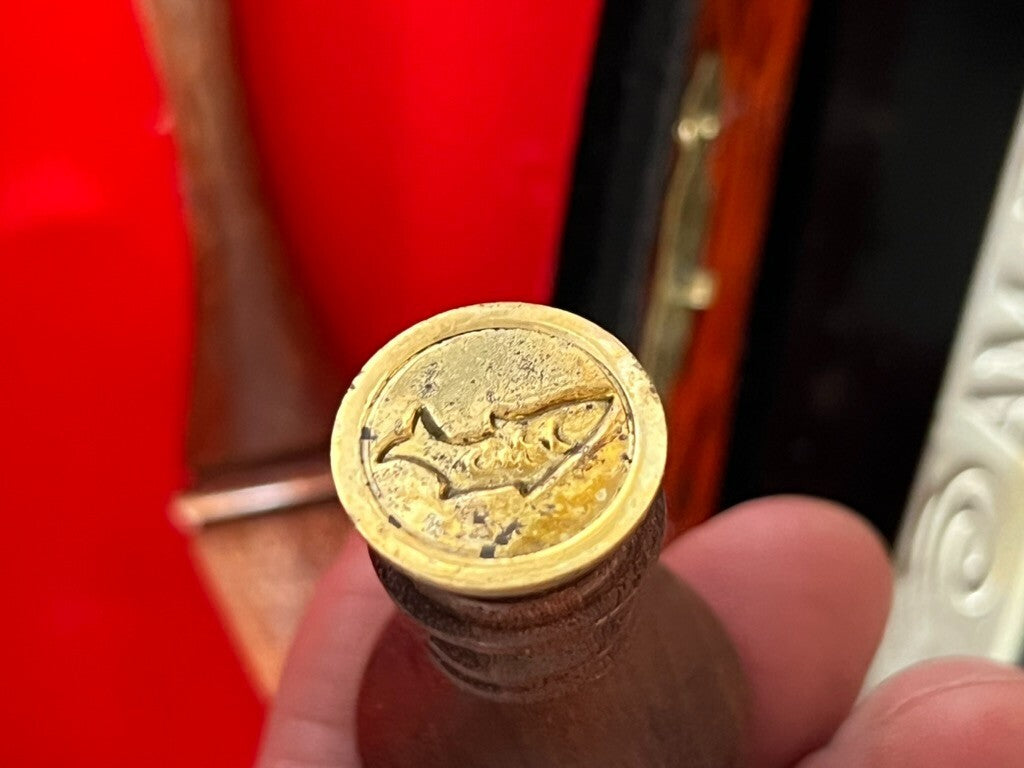 🔴 SIGILLI timbri ceralacca con colino di ottone manici isolanti legno completo