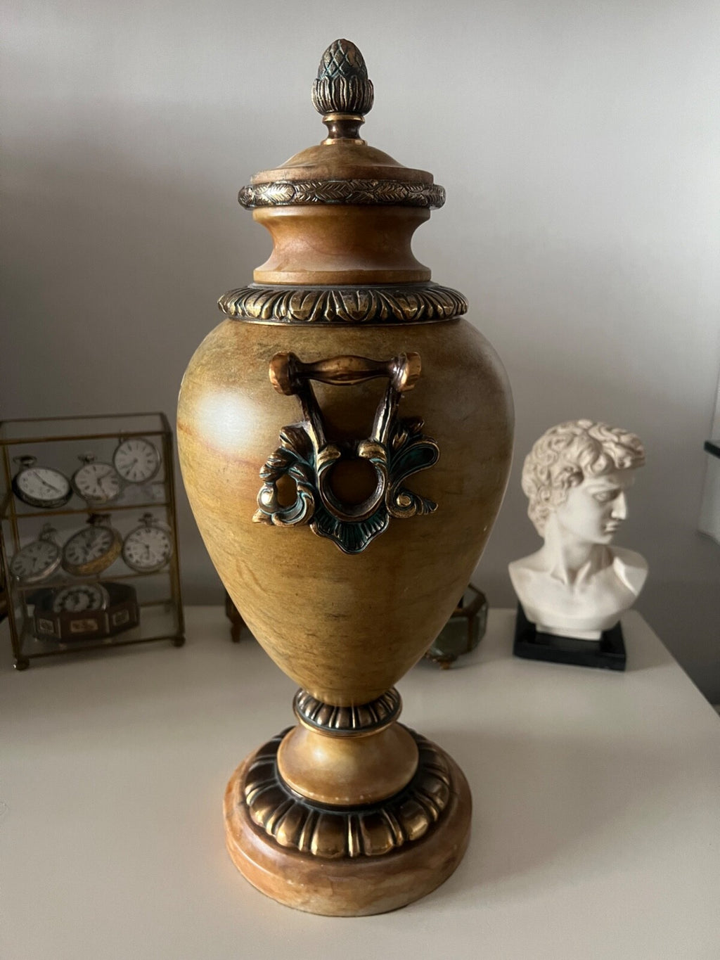 Amphore Albâtre Original Pot Lumière Luxe Poids 8 KG Grande Qualité Vintage
