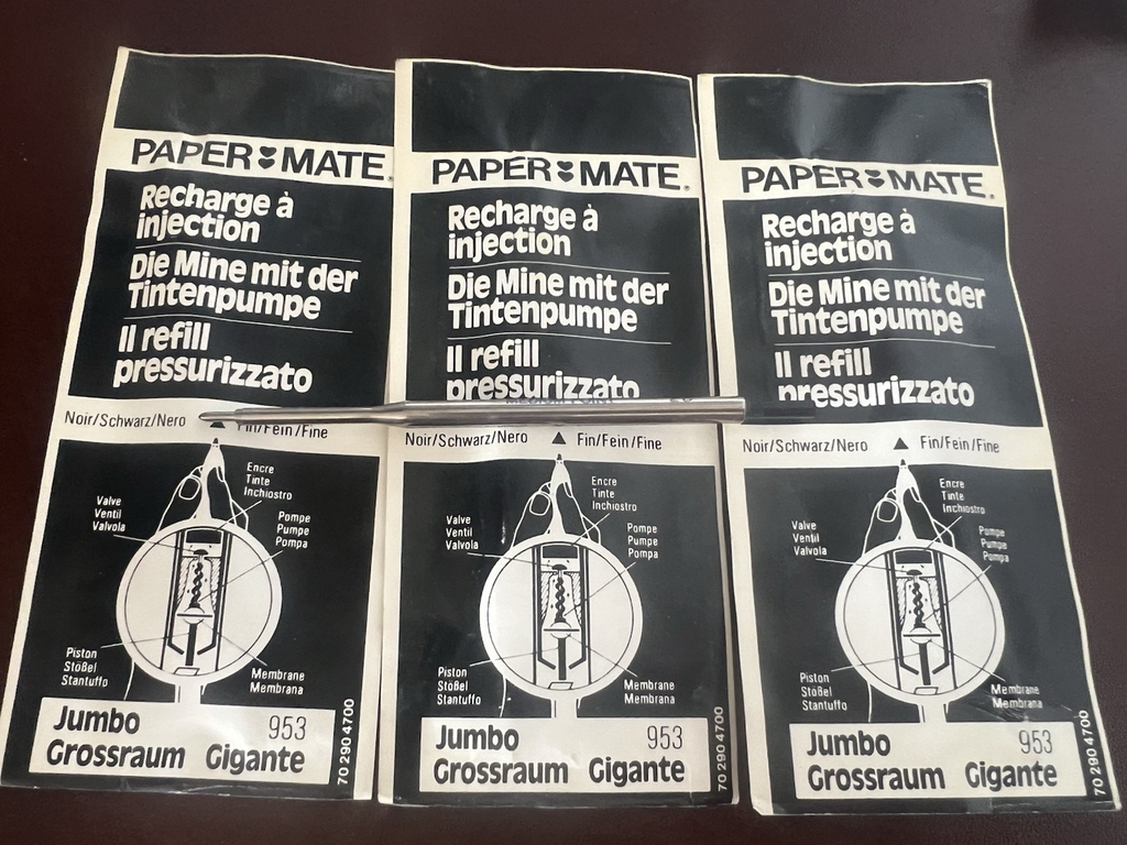Papermate Refill Stift Schwarz F Fine 3 Stücke Parts Neu Laden Tinte Aurora