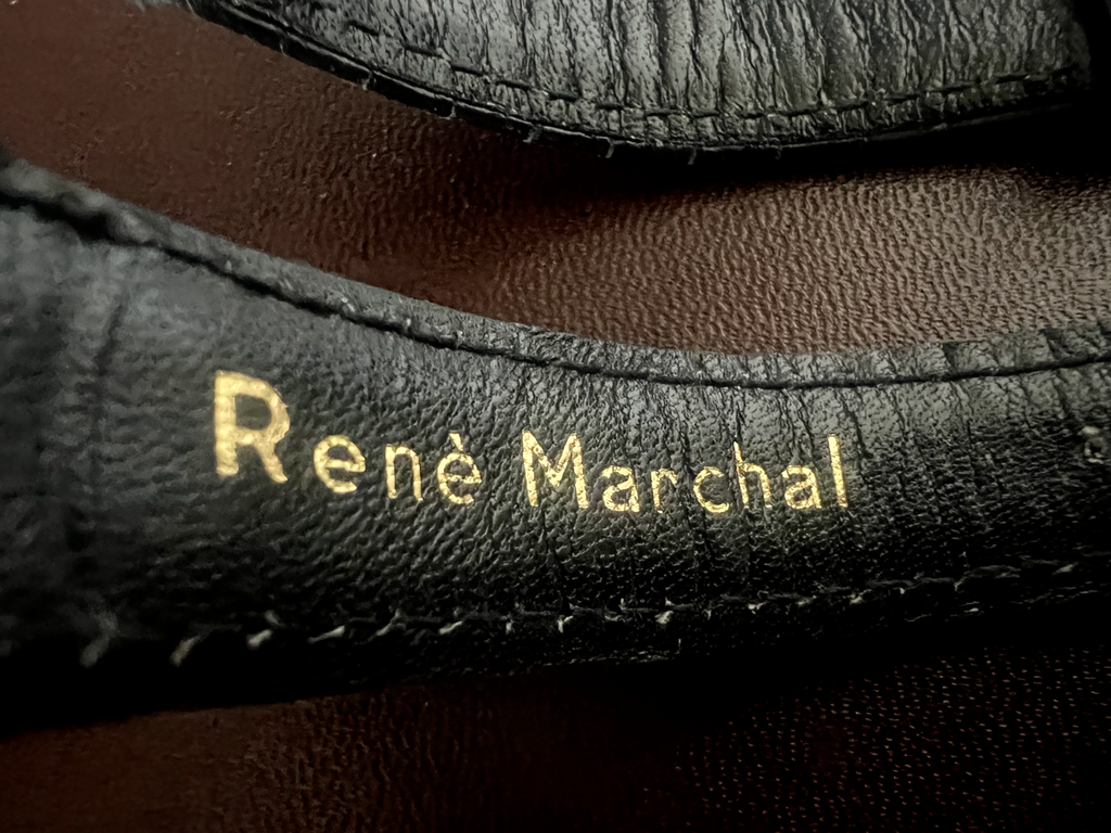 Rene' Marchal Bracelet de Montre Homme Cuir Noir Effet Python 18 MM