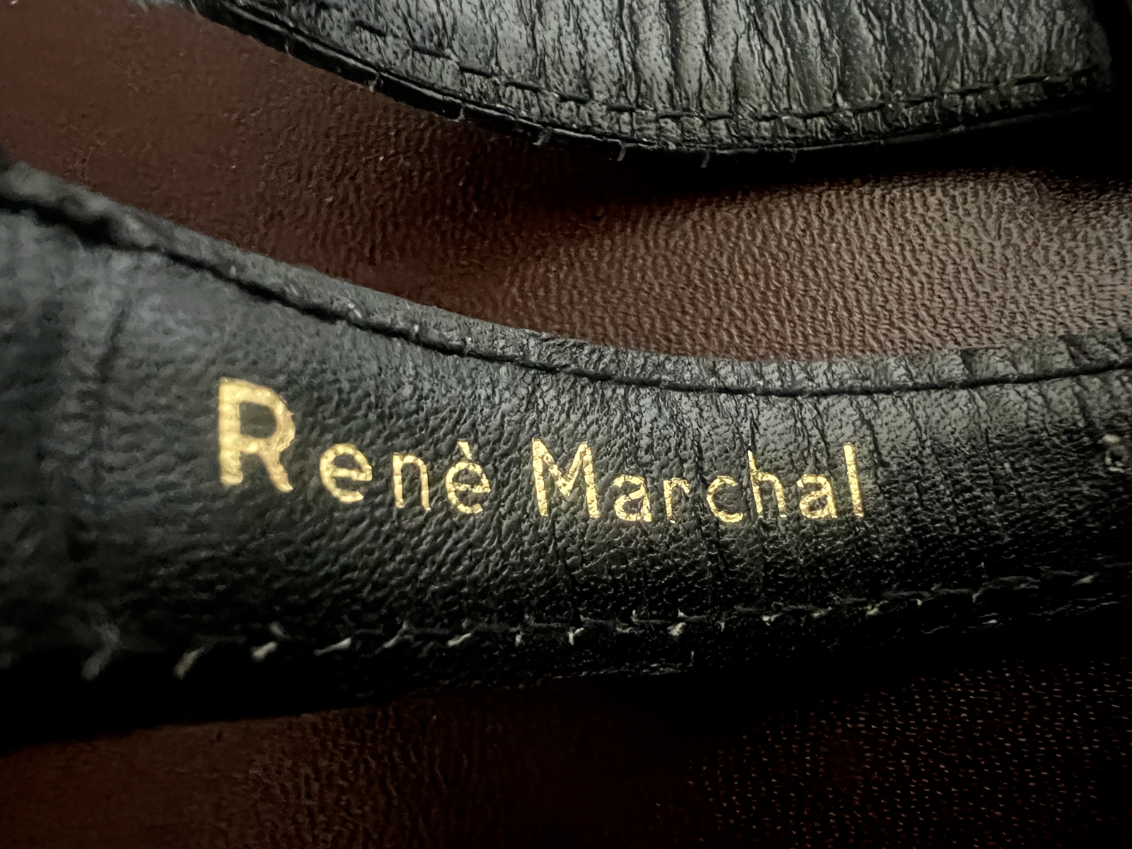Rene' Marchal Bracelet de Montre Homme Cuir Noir Effet Python 18 MM