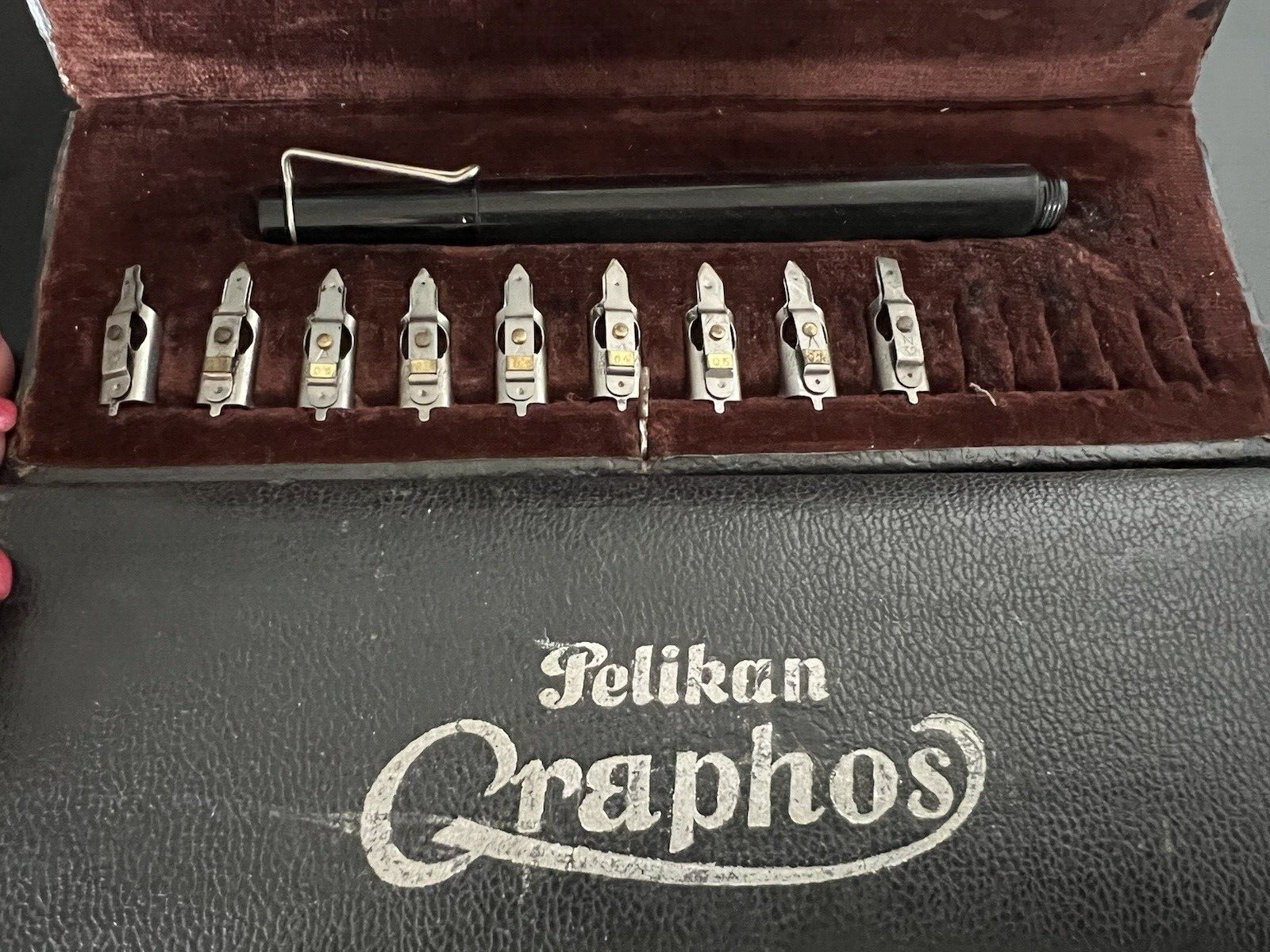 🔴 PELIKAN GRAPHOS penna stilografica con astuccio e pennini vintage