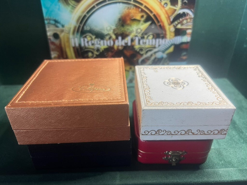 🔴 Vintage Schmuckkästchen für Anhänger, Ohrringe, Manschettenknöpfe, Etuis, 4er-Set, Nr. 11 