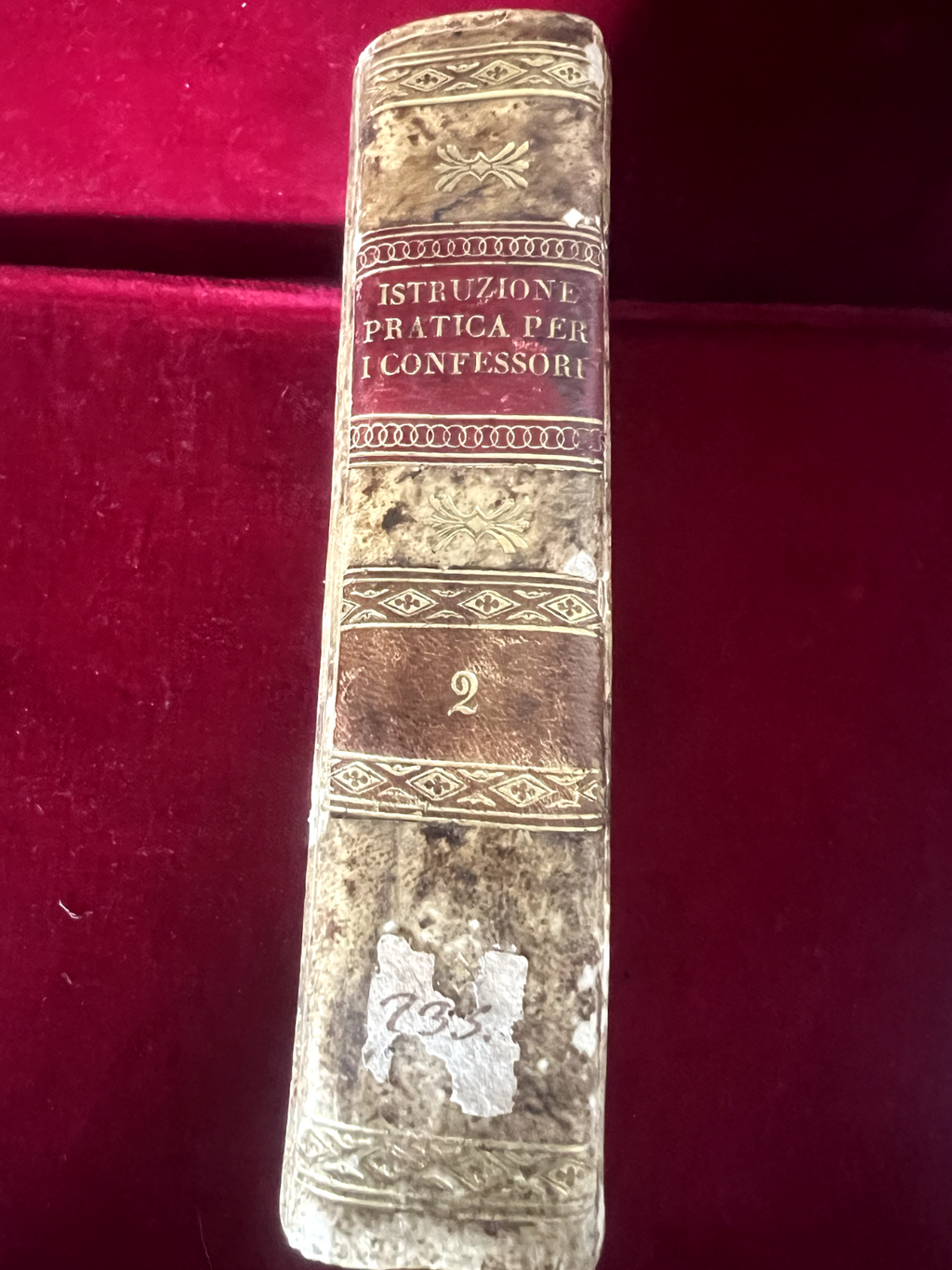 🔴 Book PRACTICE FOR CONFESSORS volume 2 cover sheepskin antique 1794 