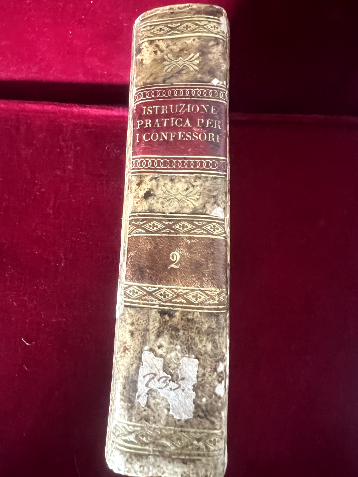 🔴 Book PRACTICE FOR CONFESSORS volume 2 cover sheepskin antique 1794 