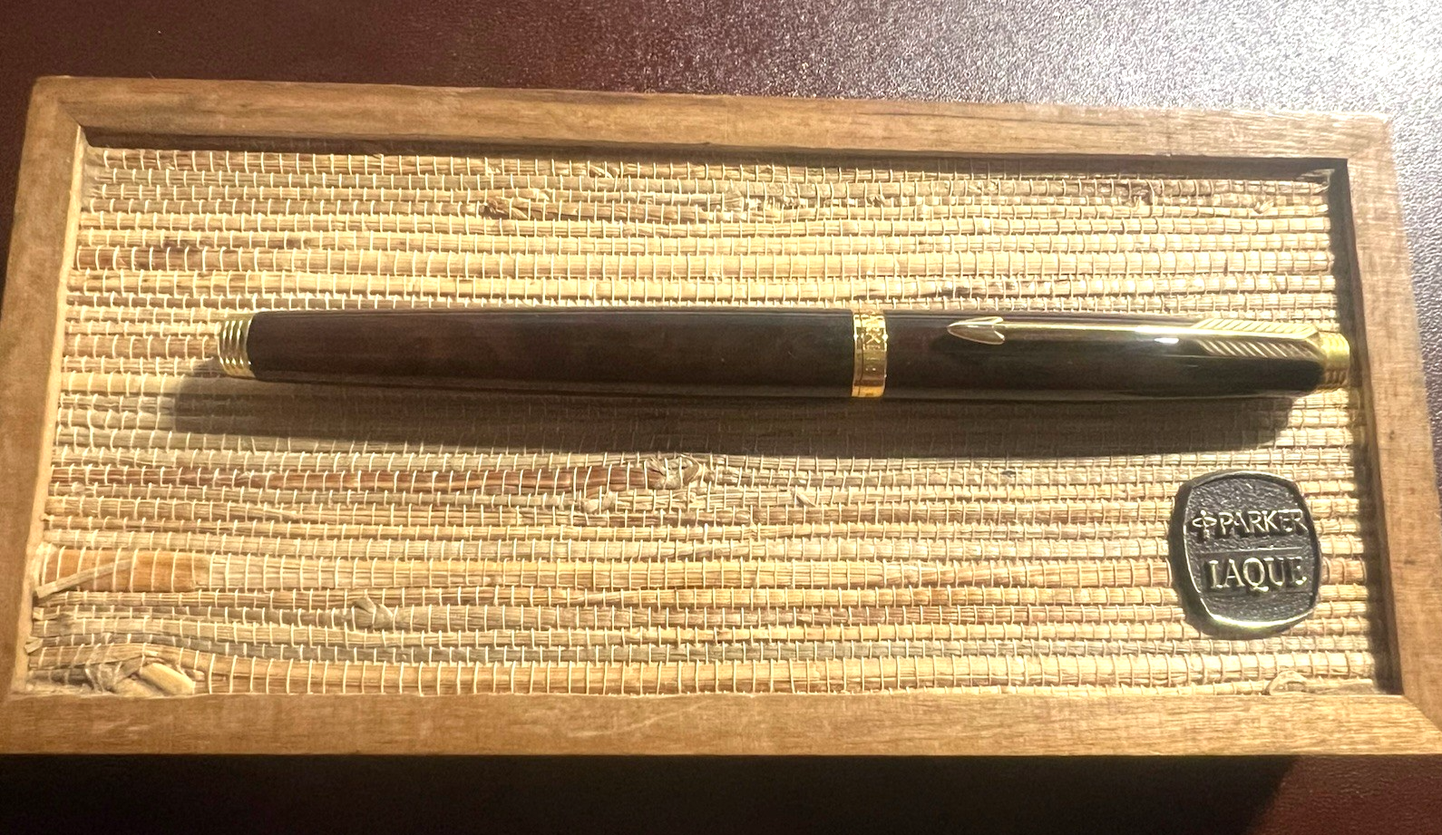 🔴 PARKER Füllfederhalter 75 Thuja Lack, 14K Goldfeder, M (mittel), mit Etui 