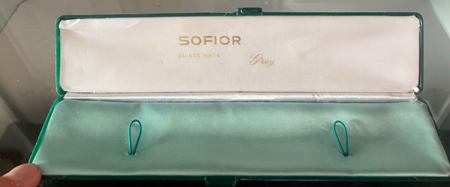 🔴 SOFIOR GREY box scatola orologio cofanetto custodia verde seta vintage