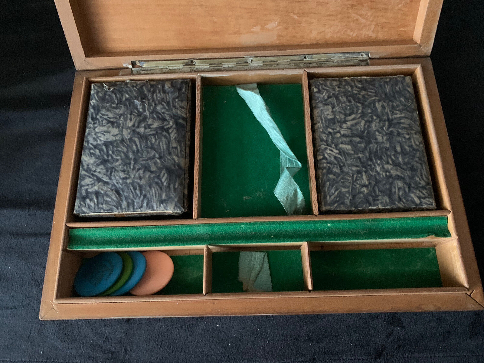 🔴 CARTE GIOCO REPUBBLICA 1951 francesi scatola sigle ARGENTO vintage