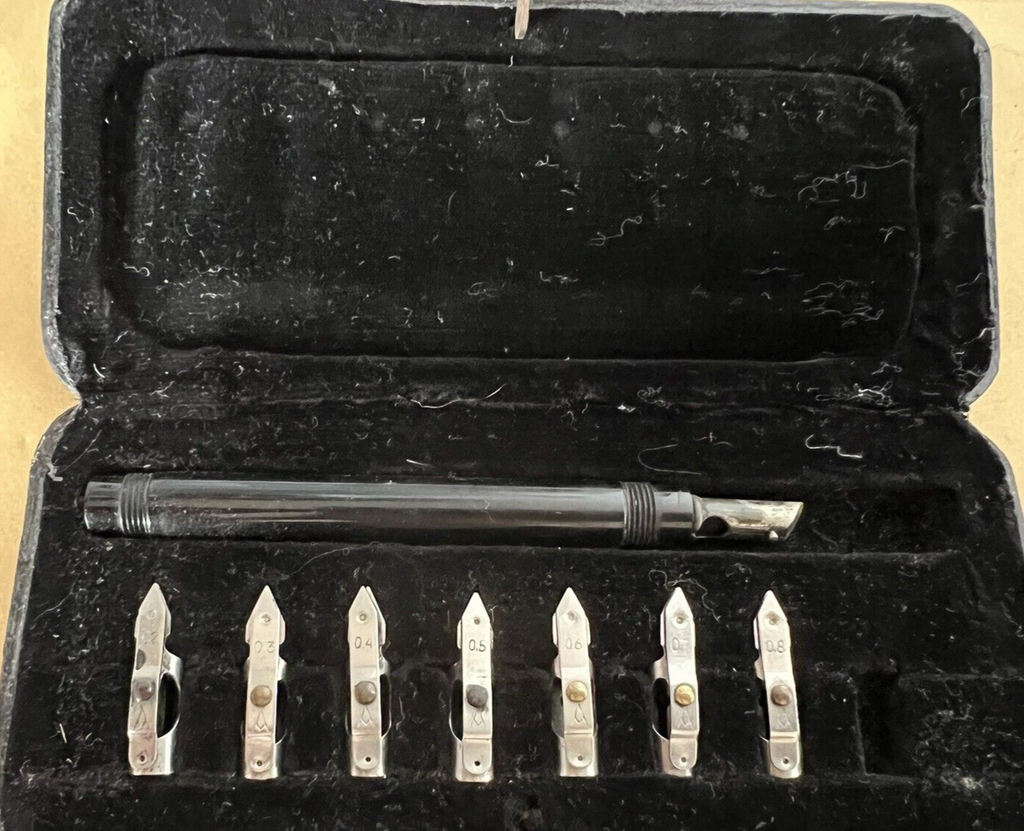 🔴 OSA TECNOGRAF penna TECNICA con astuccio pennini vintage