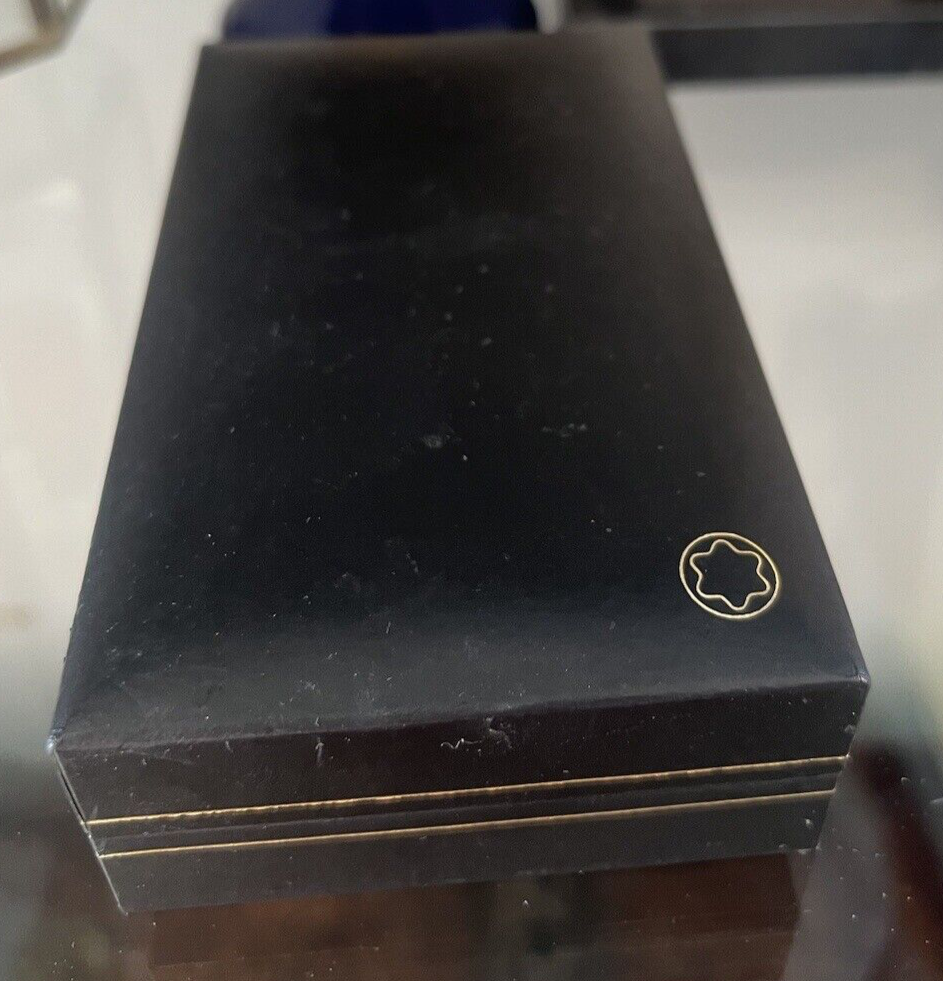 🔴 MONTBLANC scatola portachiavi pelle nera interno floccato completa