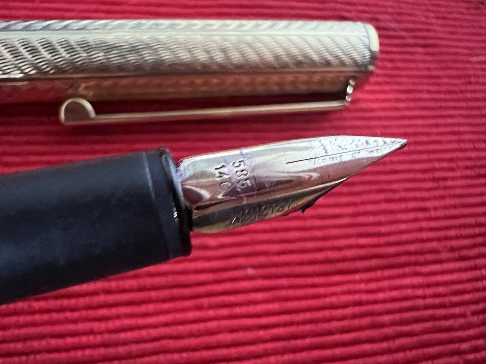 Norex Stylo-Plume Stylo à Plume Argent Massif 925 Ciselé Stylo Plume Or 14 KT