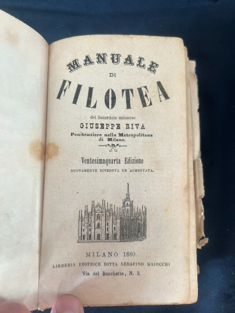 Livre Manuel De Philothée Avec Images Gravure Sur Rame Antique 1880