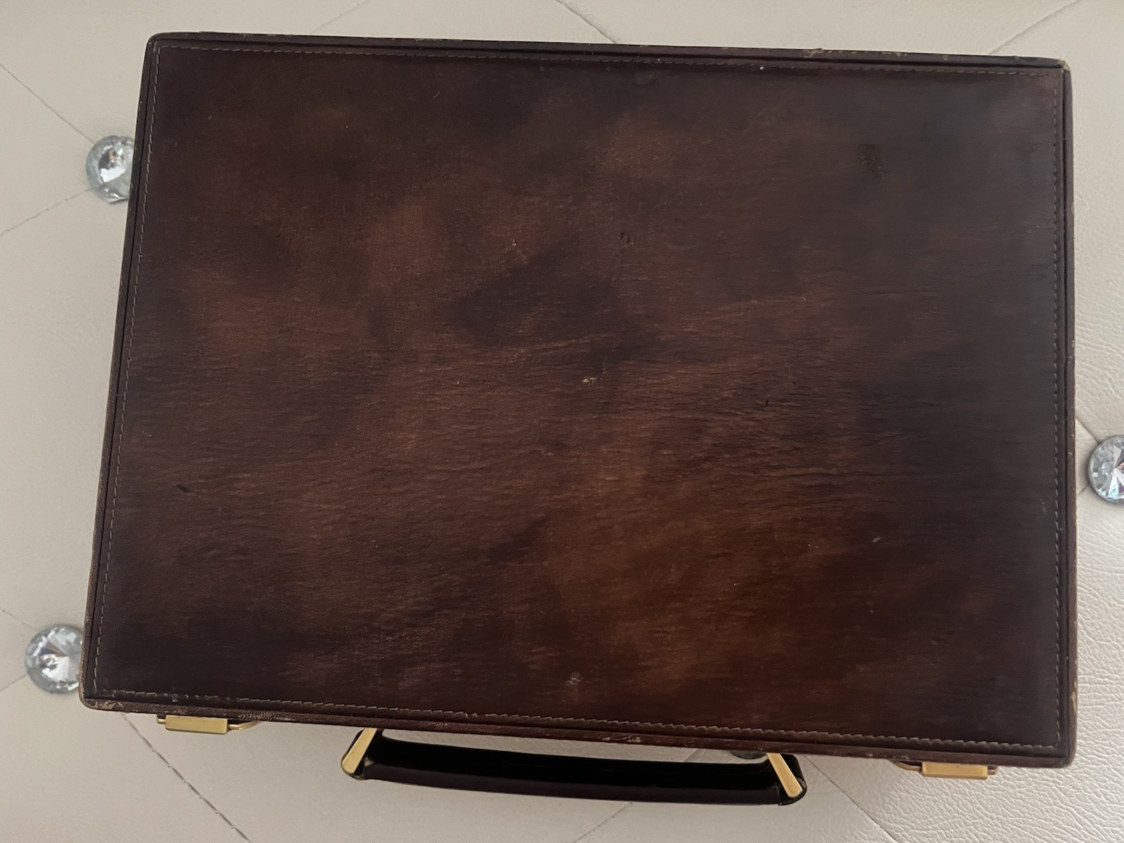 🔴 Valigia penne espositore portapenne pelle interno velluto 2 scomparti vintage