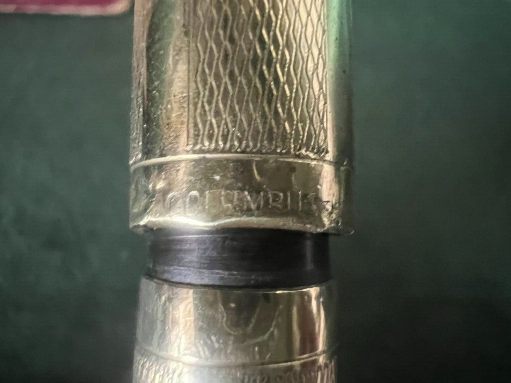 🔴 COLUMBUS Extra penna stilografica placcata ORO 18 kt a leva scrive vintage