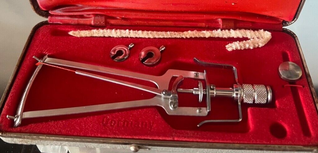 🔴 TONOMETRO OFTALMICO occhio SCHIOETZ visita oculistica tedesco ANNI 60 VINTAGE