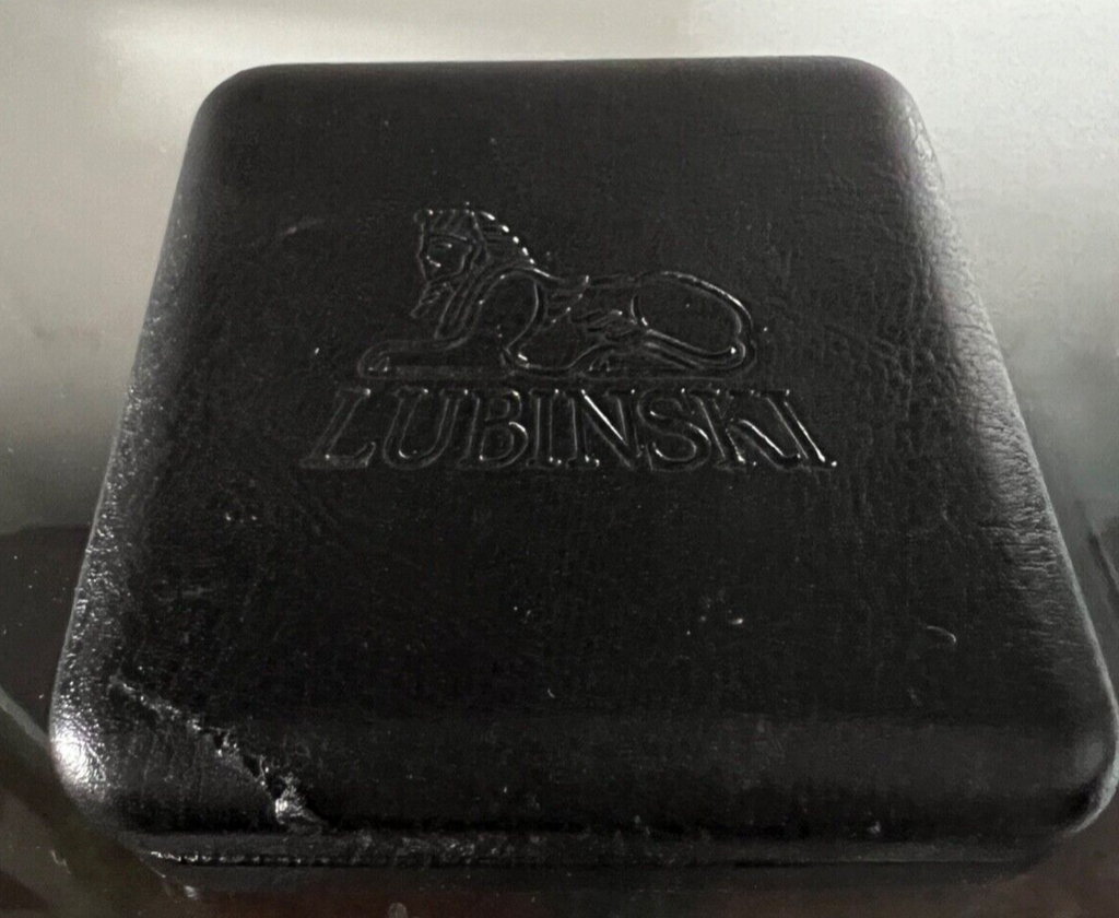 Lubinski Boîte Briquet Noire Avec Garantie Mesure Intérieur Ovale 9x4 CM