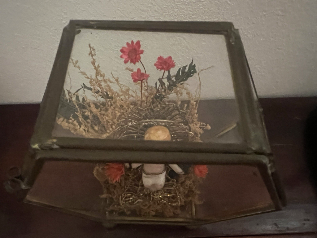 🔴 Baby Jesus aus Wachs, handgefertigt für die Andacht, Original, antik, 1900 