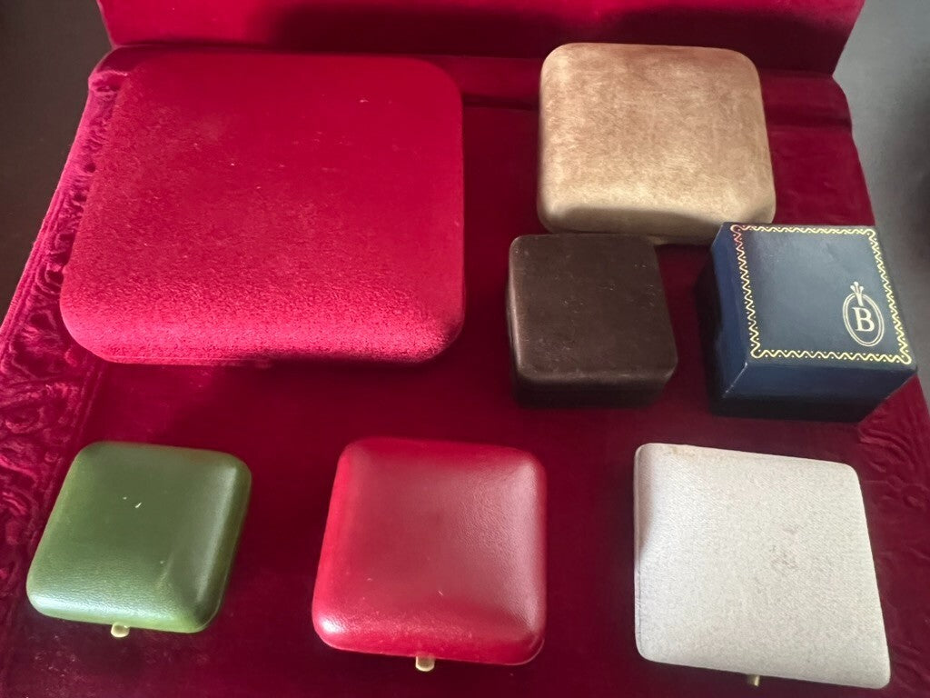 🔴 Schmuckkästchen für Anhänger, Ohrringe, Manschettenknöpfe, Schmuckkästchen, Etuis, Nr. 15 