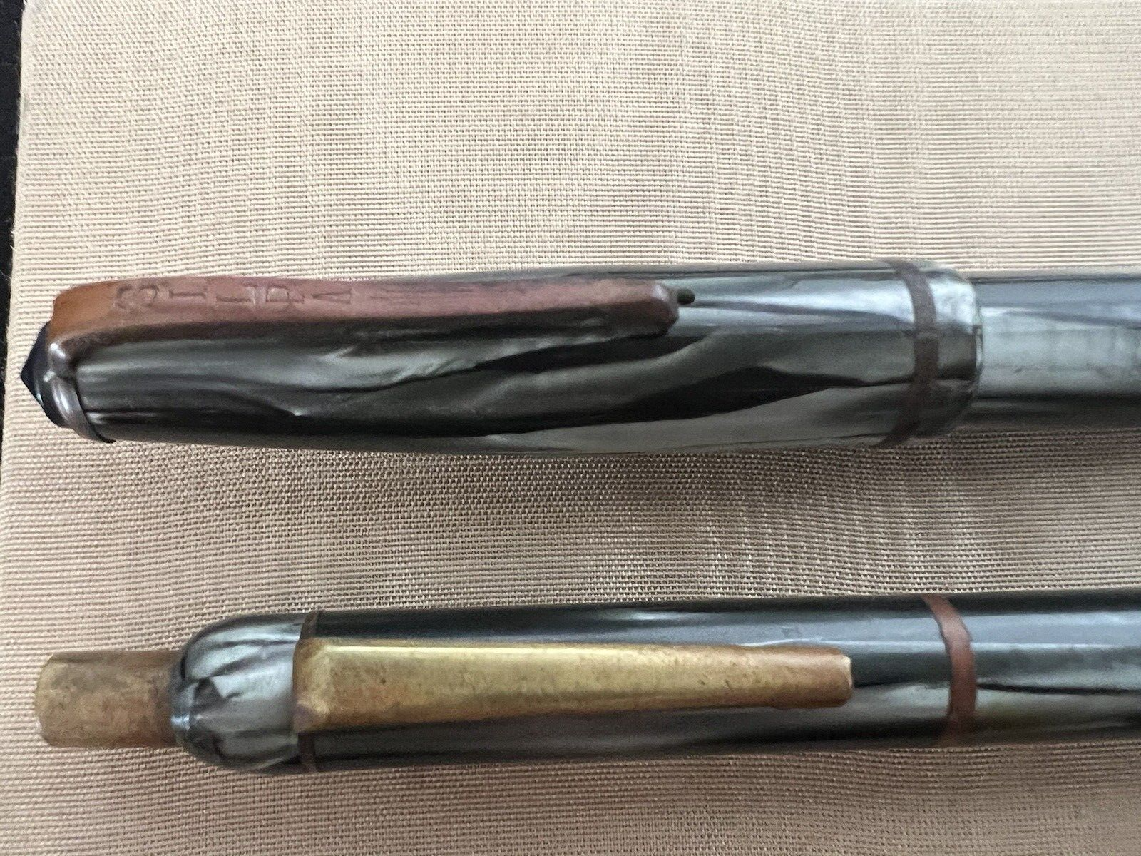 🔴 SILPA penna stilografica CELLULOIDE pennino ORO e Matita meccanica ANTICHE 30