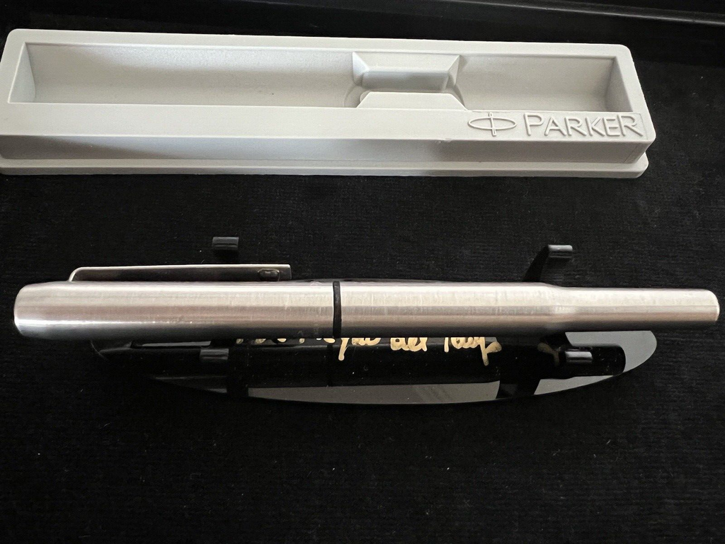 Parker Stylo-Plume Stylo à Plume 25 Chrome Joint Noir Écrit Vintage 1970 N.1